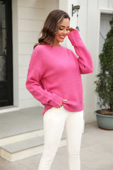 Teresa Round Neck Ribbed Long Sleeve Sweater