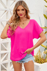 Megan V-Neck Short Sleeve Top