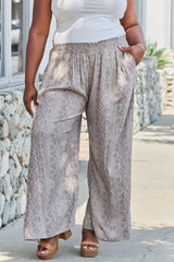 Sasha Plus Size Printed Wide Leg Pants