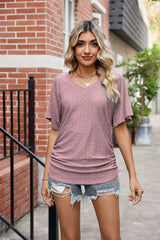 Lexi Flutter Sleeve Eyelet Gathered Detail Top