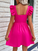 Azaria Ruffled Square Neck Dress