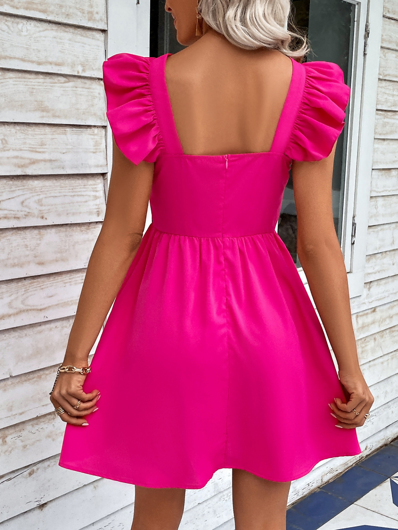 Azaria Ruffled Square Neck Dress