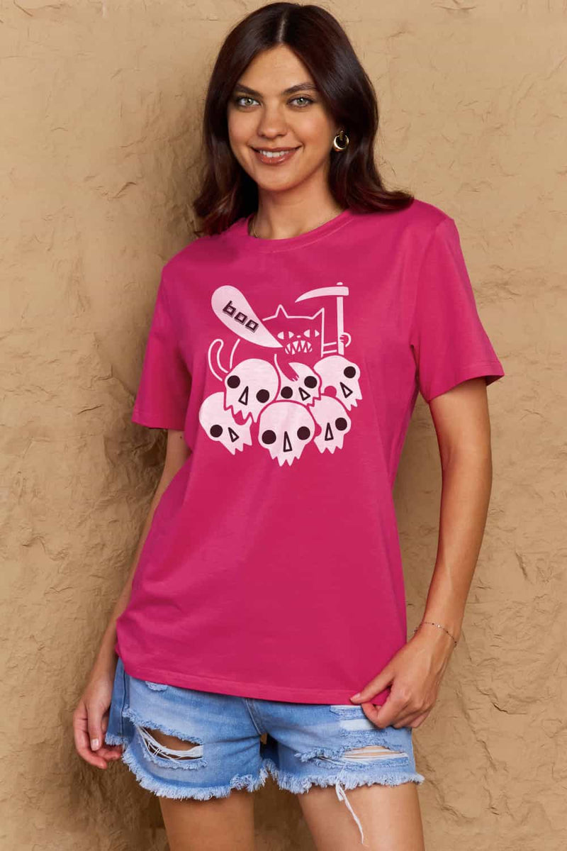 Priscilla Full Size Graphic BOO Cotton T-Shirt