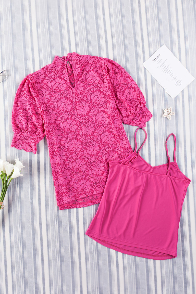 Bronwyn Scalloped Short Puff Sleeve Top