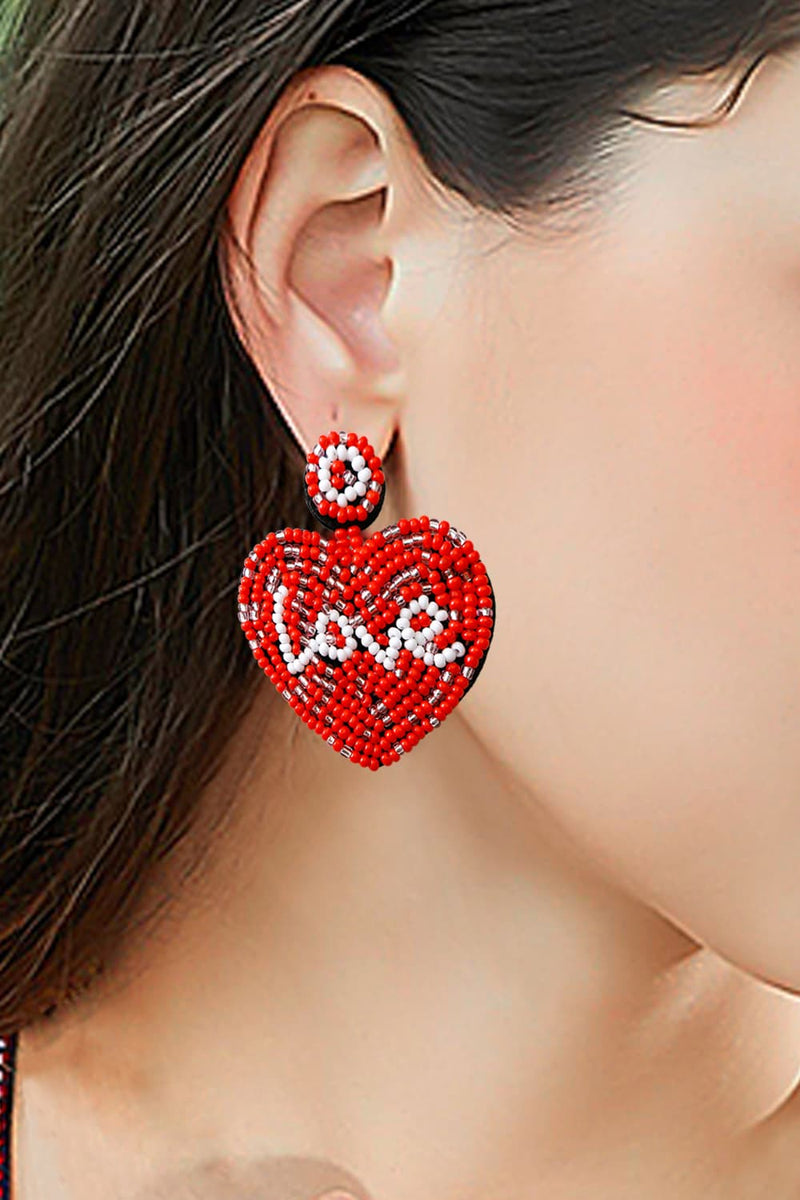 Emma Beaded Heart Earrings