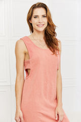 Nevaeh Cut-Out Sleeveless Mini Dress in Peach
