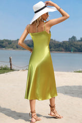 Zendaya Spaghetti Strap Satin Midi Dress
