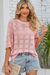 Joyce Ribbed Trim Round Neck Knit Top