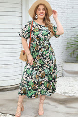 Mallory Plus Size Floral Short Sleeve Round Neck Dress