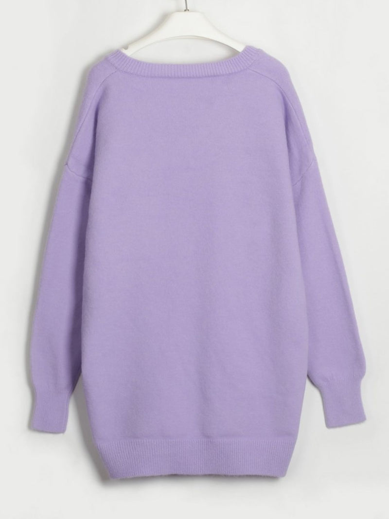 Miracle V-Neck Dropped Shoulder Sweater Dress