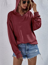 Viola Dropped Shoulder Slit Hoodie