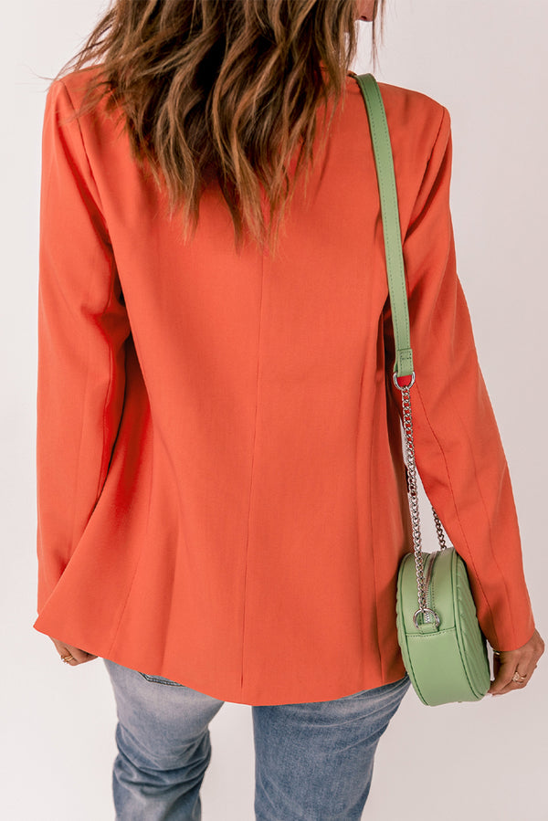 Aurora Double Take One-Button Padded-Shoulder Blazer
