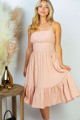 Rosa Full Size Spaghetti Strap Ruffle Hem Dress