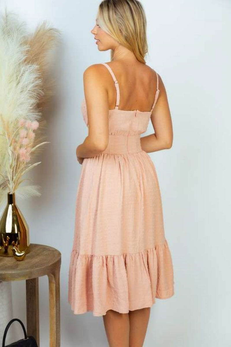 Rosa Full Size Spaghetti Strap Ruffle Hem Dress