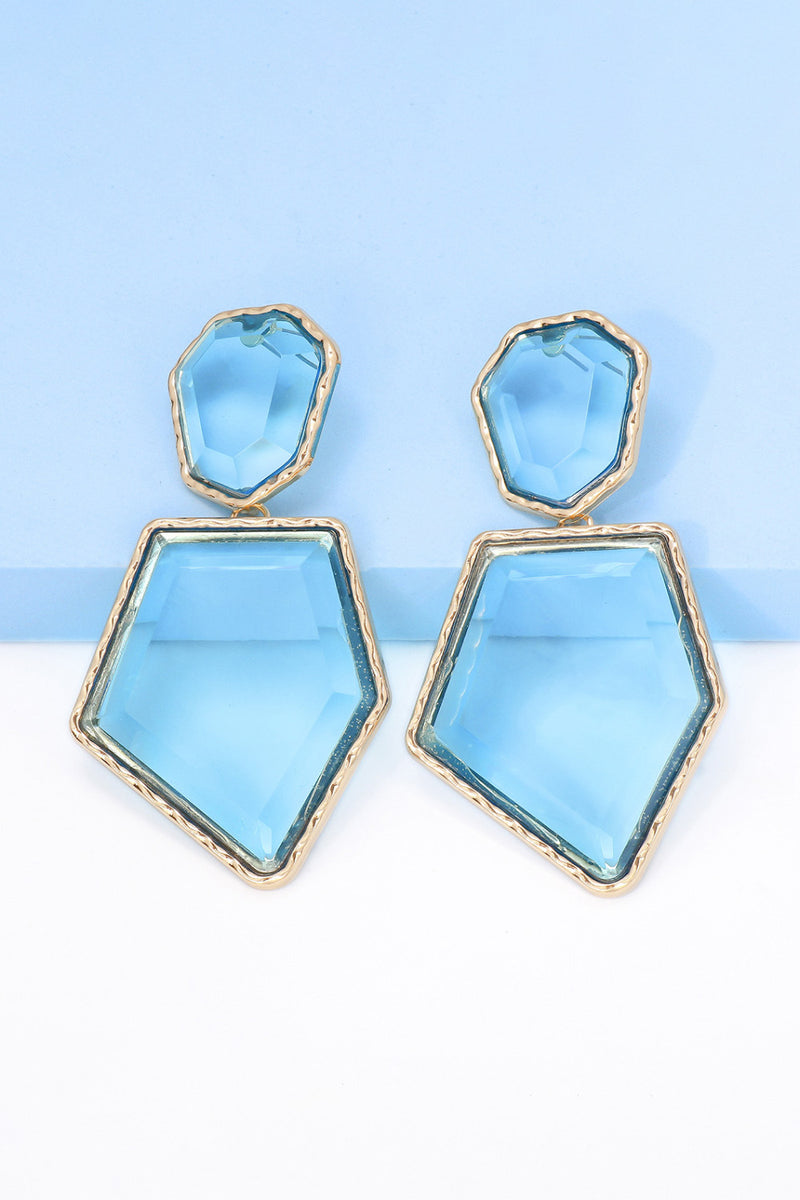 Luisa Geometrical Shape Zinc Alloy Frame Resin Dangle Earrings