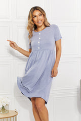 Astrid Decorative Button A-Line Dress