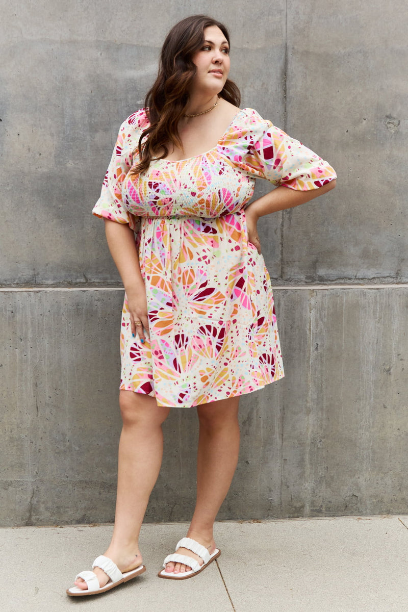 Cecelia Full Size Floral Print Mini Dress