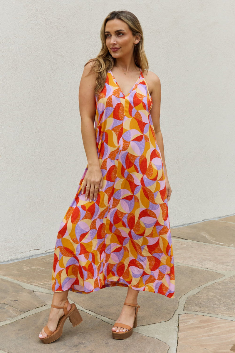 Poppy Full Size Printed Sleeveless Maxi Dress
