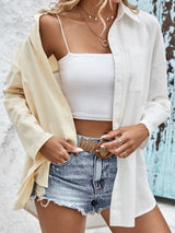 Juliet Two-Tone Contrast Drop Shoulder Shirt