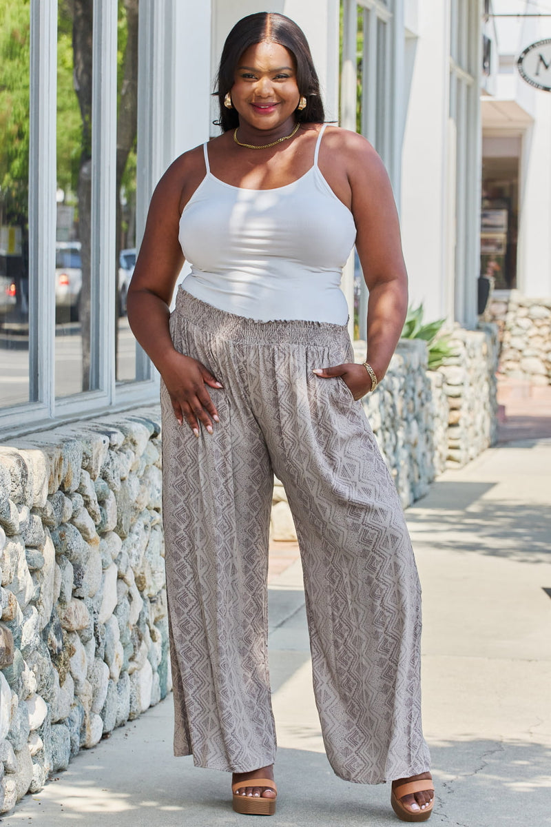 Sasha Plus Size Printed Wide Leg Pants