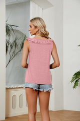 Lacey Ruffle V-Neck Tank Top