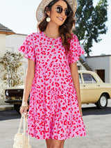 Johanna Short Flounce Sleeve Tiered Dress