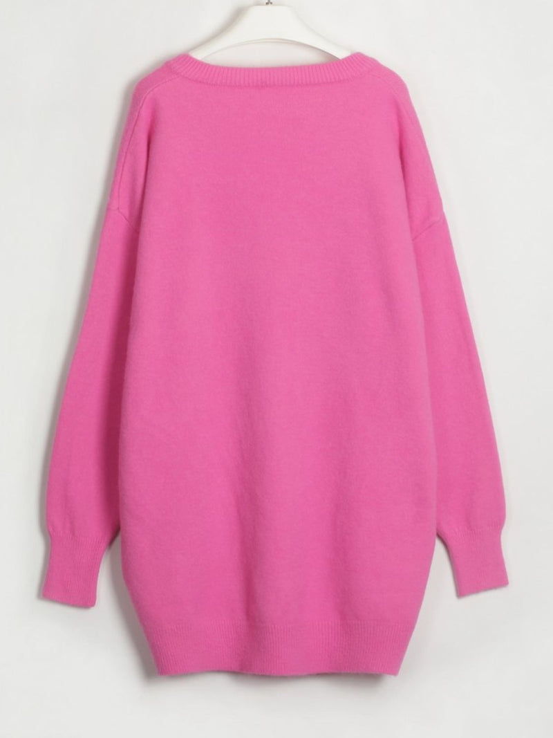 Miracle V-Neck Dropped Shoulder Sweater Dress