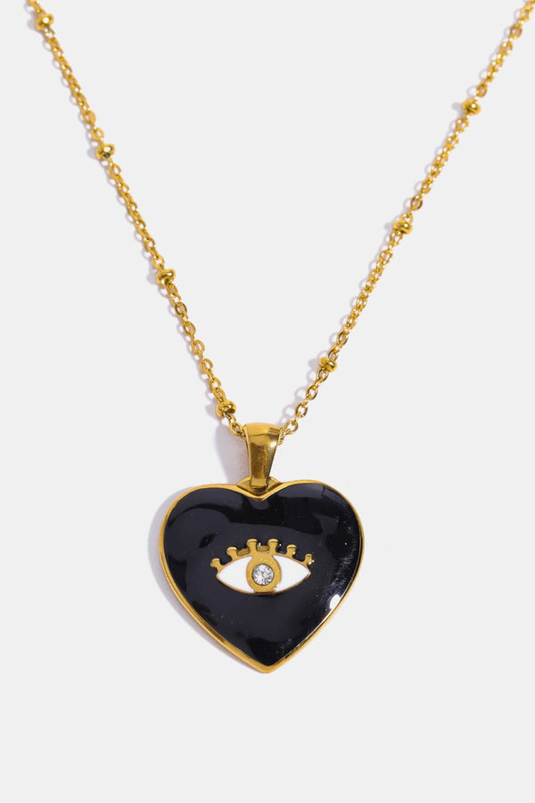 Esther Eye Shape 18K Gold Plated Pendant Necklace