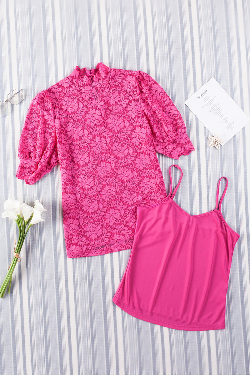 Bronwyn Scalloped Short Puff Sleeve Top