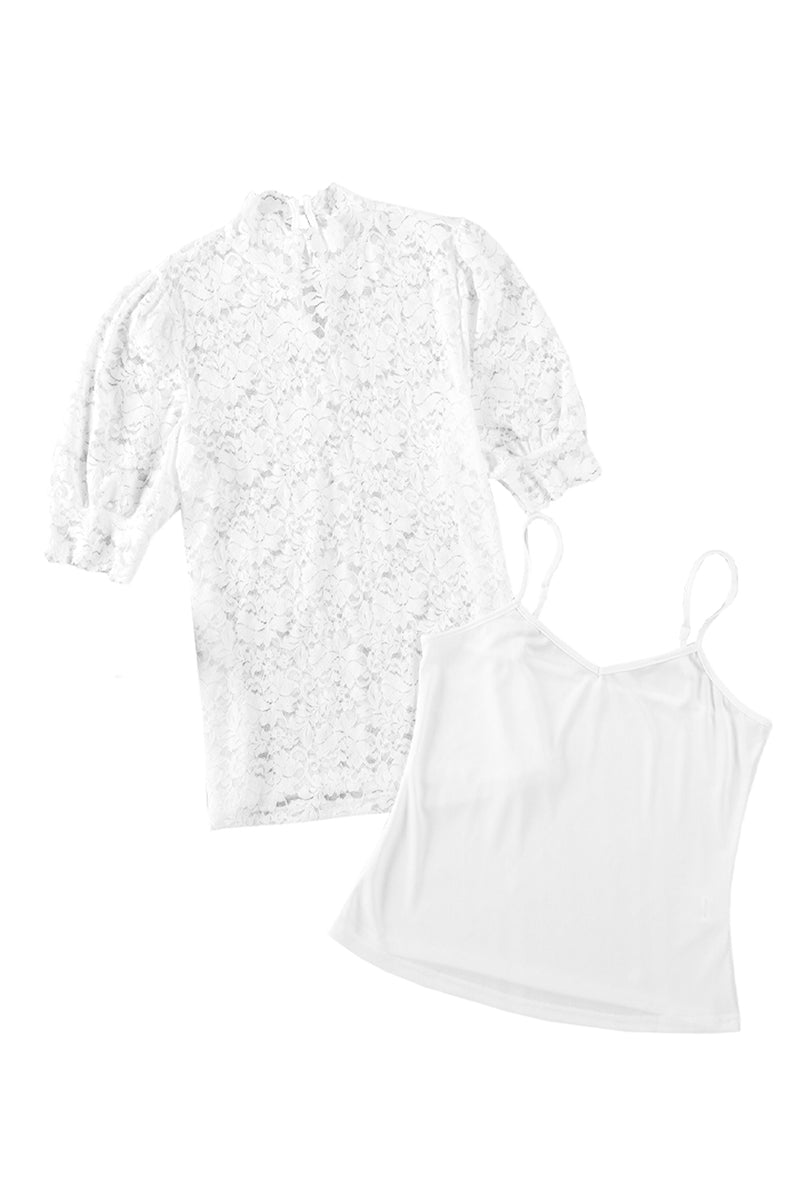 Bronwyn Scalloped Short Puff Sleeve Top