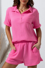 Myra Short Sleeve Polo Shirt and Shorts Set