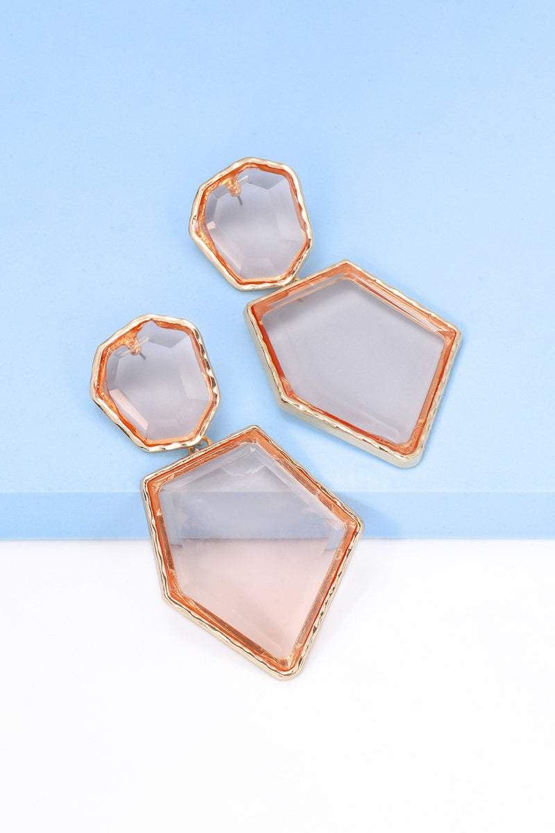 Luisa Geometrical Shape Zinc Alloy Frame Resin Dangle Earrings