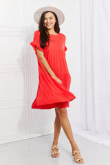 Tessa Full Size Tulip Fields Tiered Midi Dress
