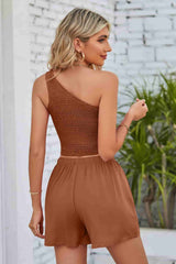 Halle One-Shoulder Sleeveless Top and Shorts Set