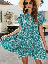 Johanna Short Flounce Sleeve Tiered Dress