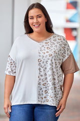 Lucy Plus Size Leopard V-Neck T-Shirt
