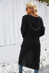 Sariyah Open Front Long Sleeve Hooded Cardigan