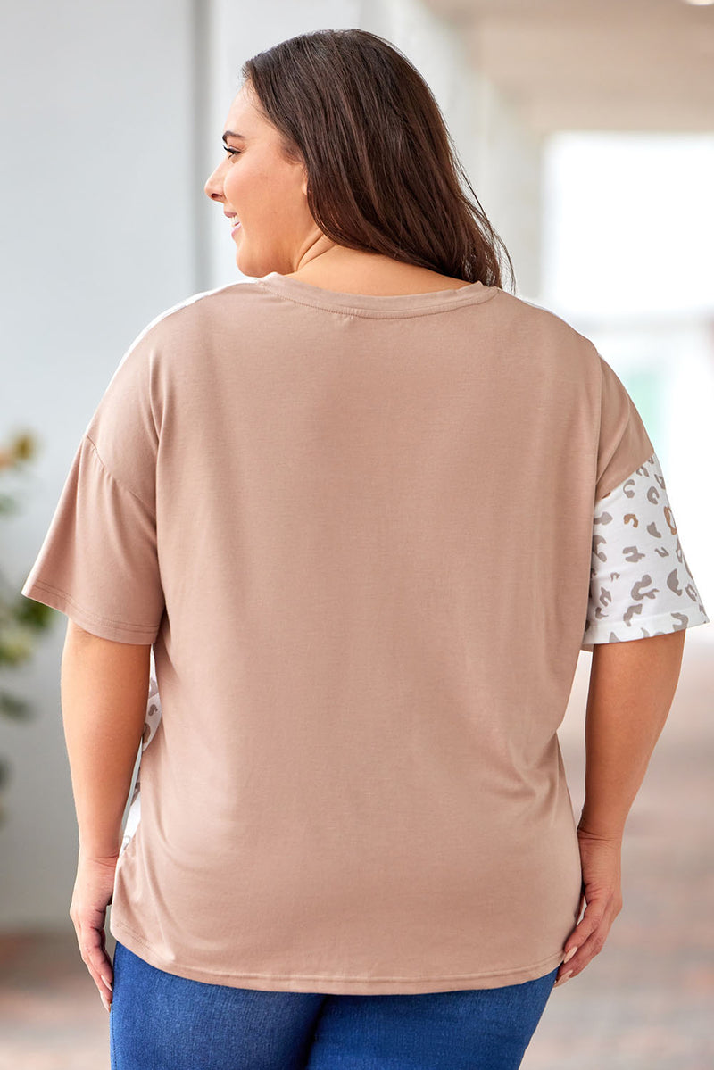 Lucy Plus Size Leopard V-Neck T-Shirt