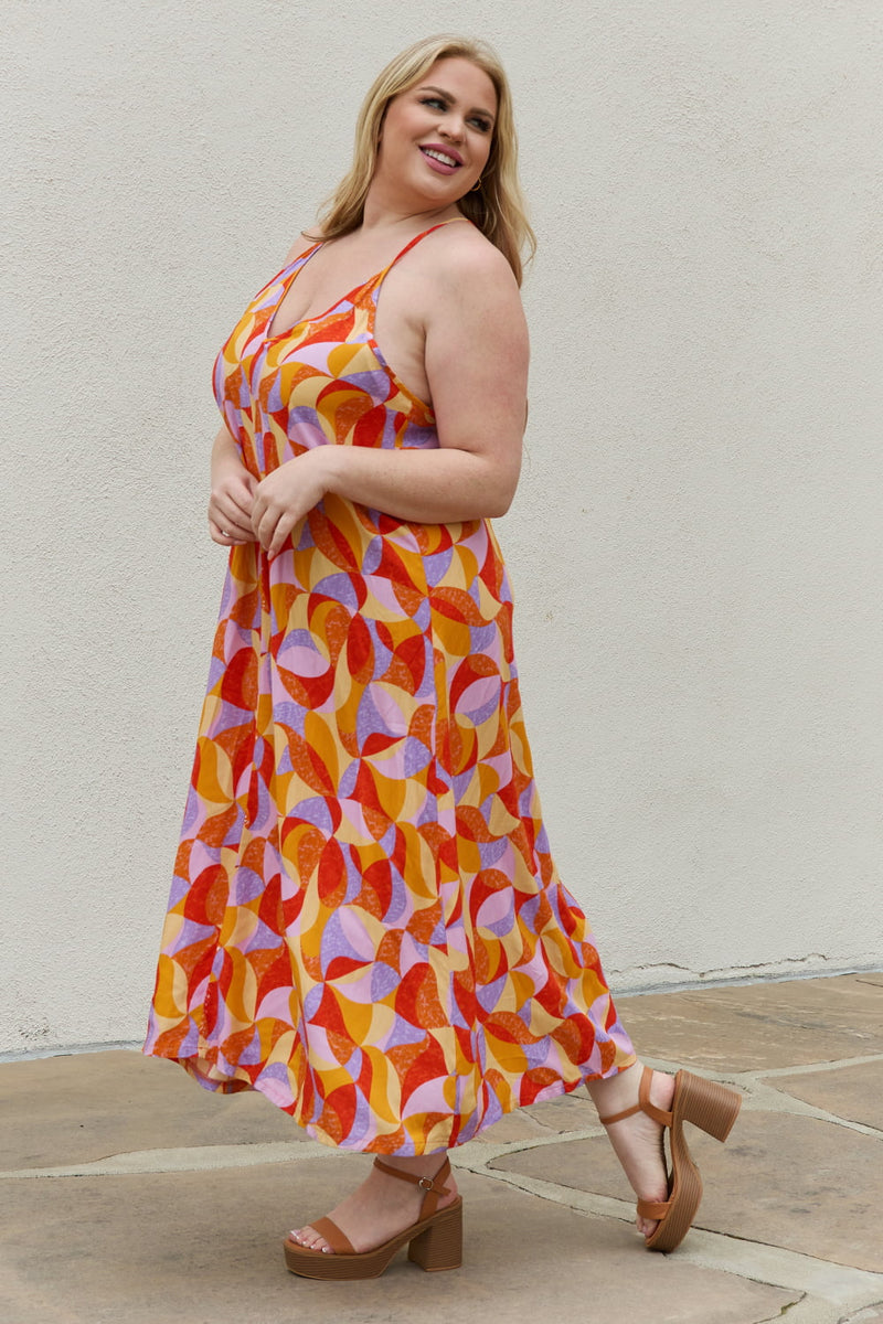 Poppy Full Size Printed Sleeveless Maxi Dress