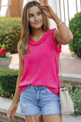 Ella Trim V-Neck Textured Tank