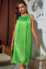 Laurel Sleeveless Round Neck Fringe Dress