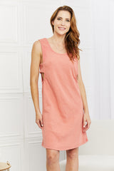 Nevaeh Cut-Out Sleeveless Mini Dress in Peach