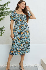 Kaia Floral Split Short Sleeve Dress