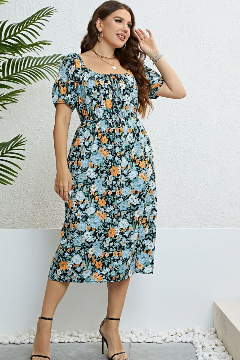 Kaia Floral Split Short Sleeve Dress