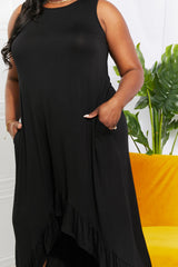 Haven Full Size High-Low Ruffled Maxi Dress