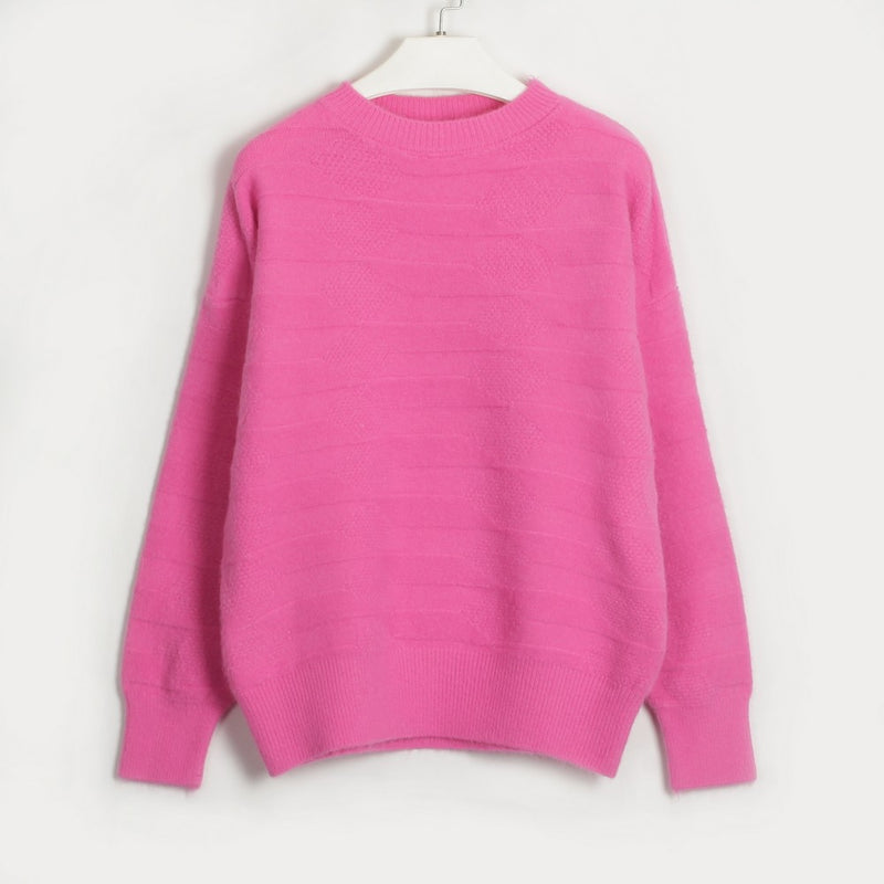 Kaiya Round Neck Dropped Shoulder Sweater