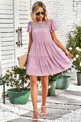 Karina Puff Sleeve Tiered Mini Dress