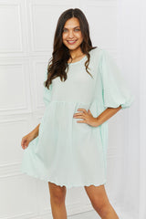 Minerva Full Size Puff Sleeve Mini Dress