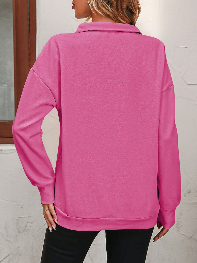 Octavia Zip-Up Dropped Shoulder Sweatshirt