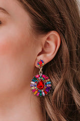 Blake Teardrop Shape Glass Stone Dangle Earrings